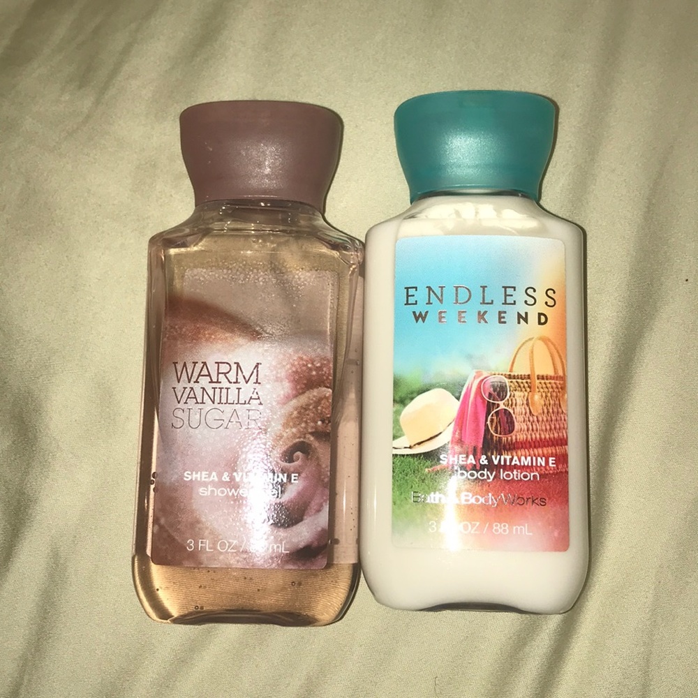 Bath and Bodyworks: shower gel and body lotion